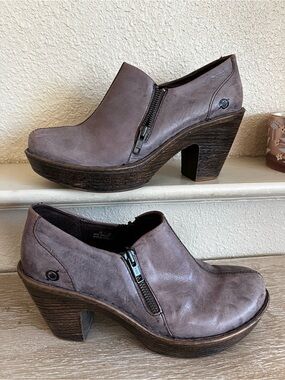 BORN Haddon Platform Leather Clogs Women’s Size 10